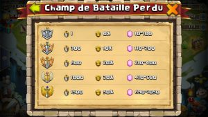 récompense champ de bataille perdu